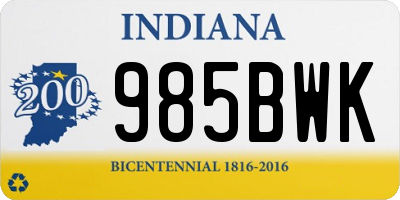 IN license plate 985BWK