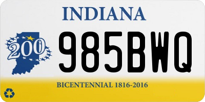 IN license plate 985BWQ