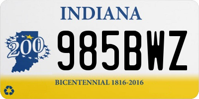 IN license plate 985BWZ
