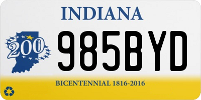 IN license plate 985BYD