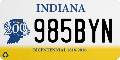IN license plate 985BYN