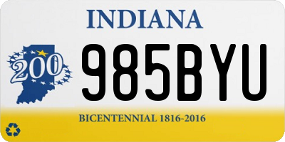 IN license plate 985BYU