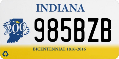 IN license plate 985BZB