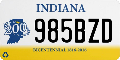 IN license plate 985BZD