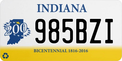 IN license plate 985BZI