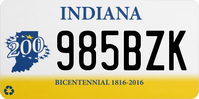 IN license plate 985BZK