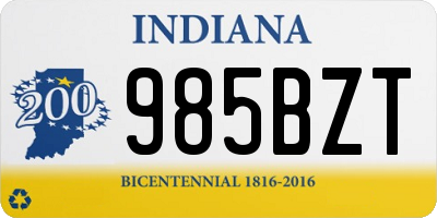 IN license plate 985BZT