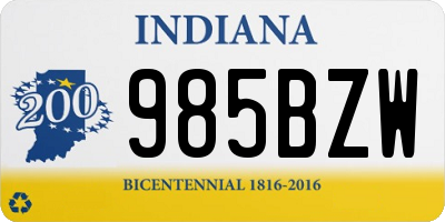 IN license plate 985BZW