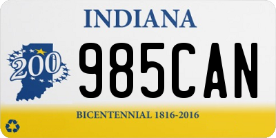 IN license plate 985CAN