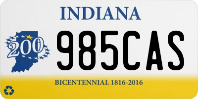 IN license plate 985CAS