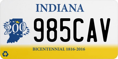 IN license plate 985CAV