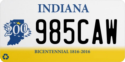 IN license plate 985CAW