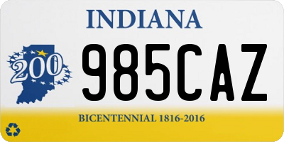 IN license plate 985CAZ