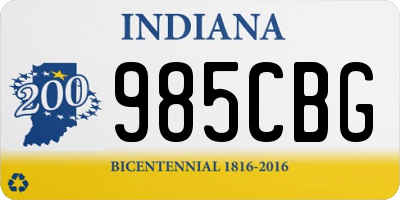 IN license plate 985CBG