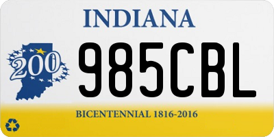 IN license plate 985CBL