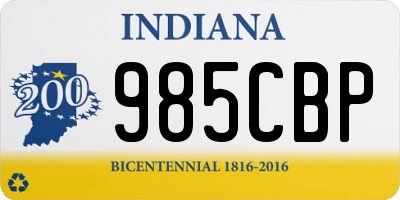 IN license plate 985CBP
