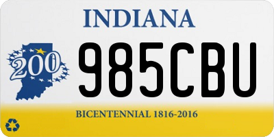 IN license plate 985CBU