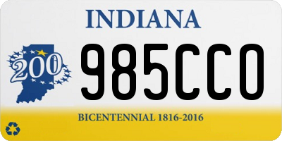 IN license plate 985CCO