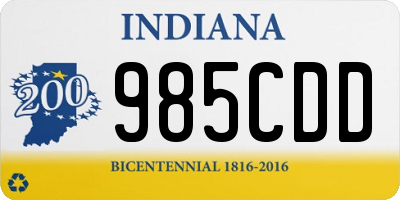 IN license plate 985CDD