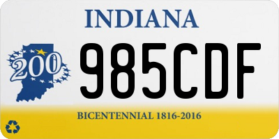 IN license plate 985CDF