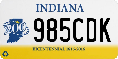 IN license plate 985CDK