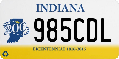 IN license plate 985CDL