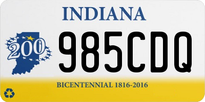 IN license plate 985CDQ