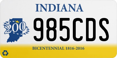 IN license plate 985CDS