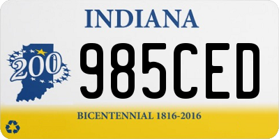 IN license plate 985CED
