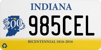 IN license plate 985CEL