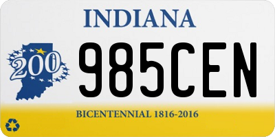 IN license plate 985CEN