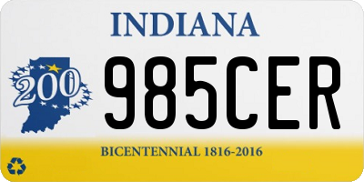 IN license plate 985CER