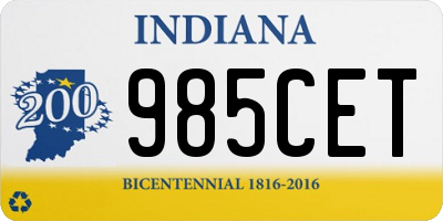 IN license plate 985CET