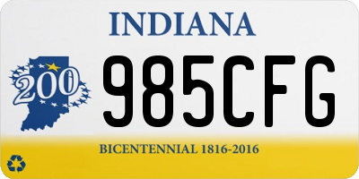 IN license plate 985CFG