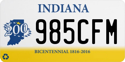 IN license plate 985CFM