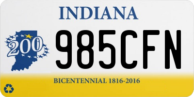 IN license plate 985CFN