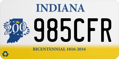 IN license plate 985CFR