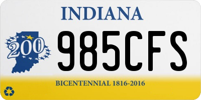 IN license plate 985CFS