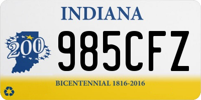 IN license plate 985CFZ