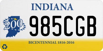 IN license plate 985CGB