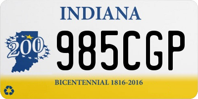 IN license plate 985CGP