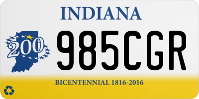 IN license plate 985CGR