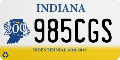 IN license plate 985CGS