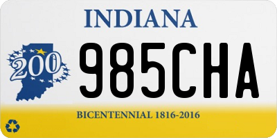 IN license plate 985CHA