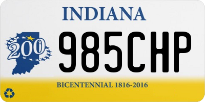 IN license plate 985CHP