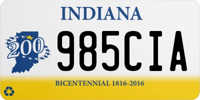 IN license plate 985CIA