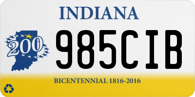 IN license plate 985CIB