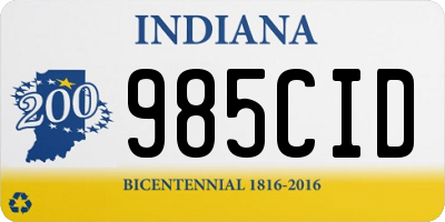 IN license plate 985CID