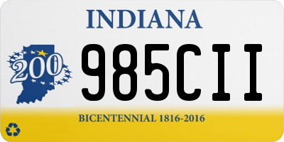 IN license plate 985CII