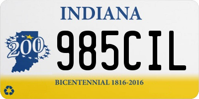 IN license plate 985CIL